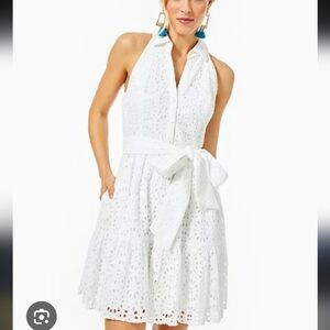 Lilly Pulitzer White Eyelet Trisha Shirtdress Size 2